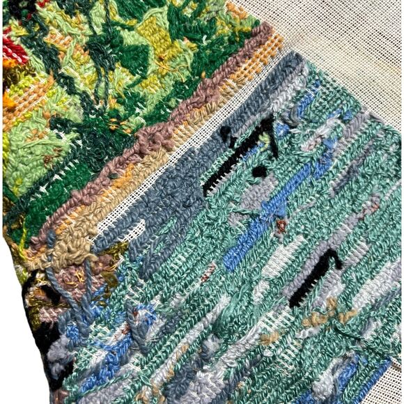VTG Needlepoint Charles Bridge Prague Canal Village European Embroidery 18”x28” - Picture 11 of 16